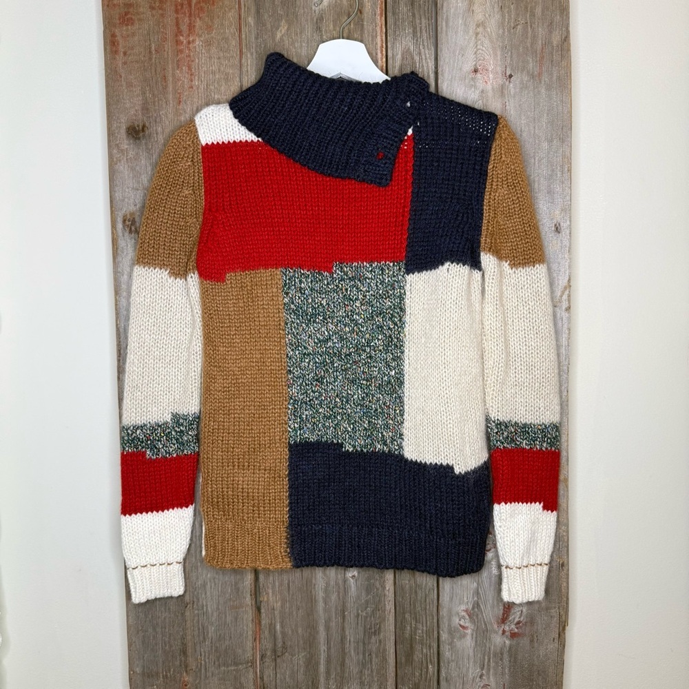 Vanessa Bruno Athe Patchwork Knit Pullover Turtle… - image 12